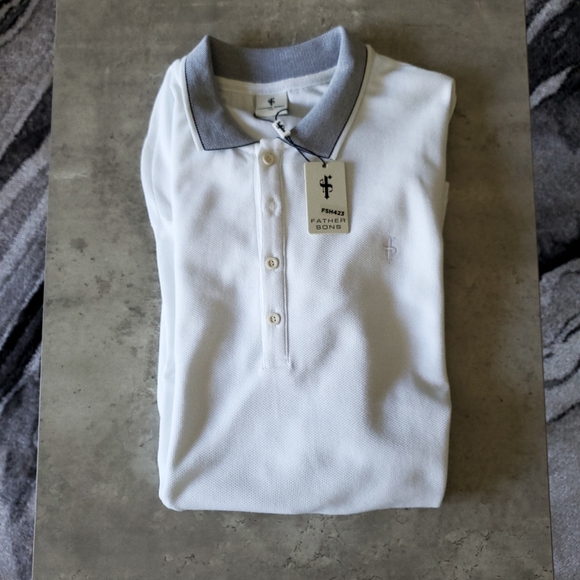 Father Sons White Pima Cotton Long Sleeve Polo Men's 3XL. NWT - Picture 5 of 6